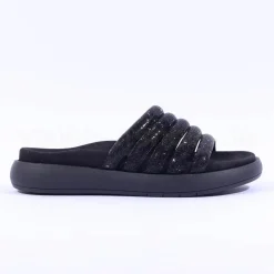 Women Gabor Abbott Glitter Strap Mule Sandal - Black Shimmer