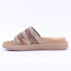 Women Gabor Abbott Glitter Strap Mule Sandal - Gold Shimmer