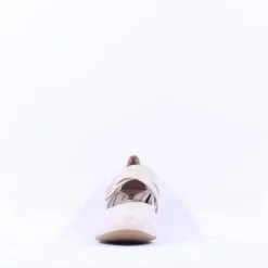 Women Jana Abura Cross Strap Block Heel Shoe - Beige Gold