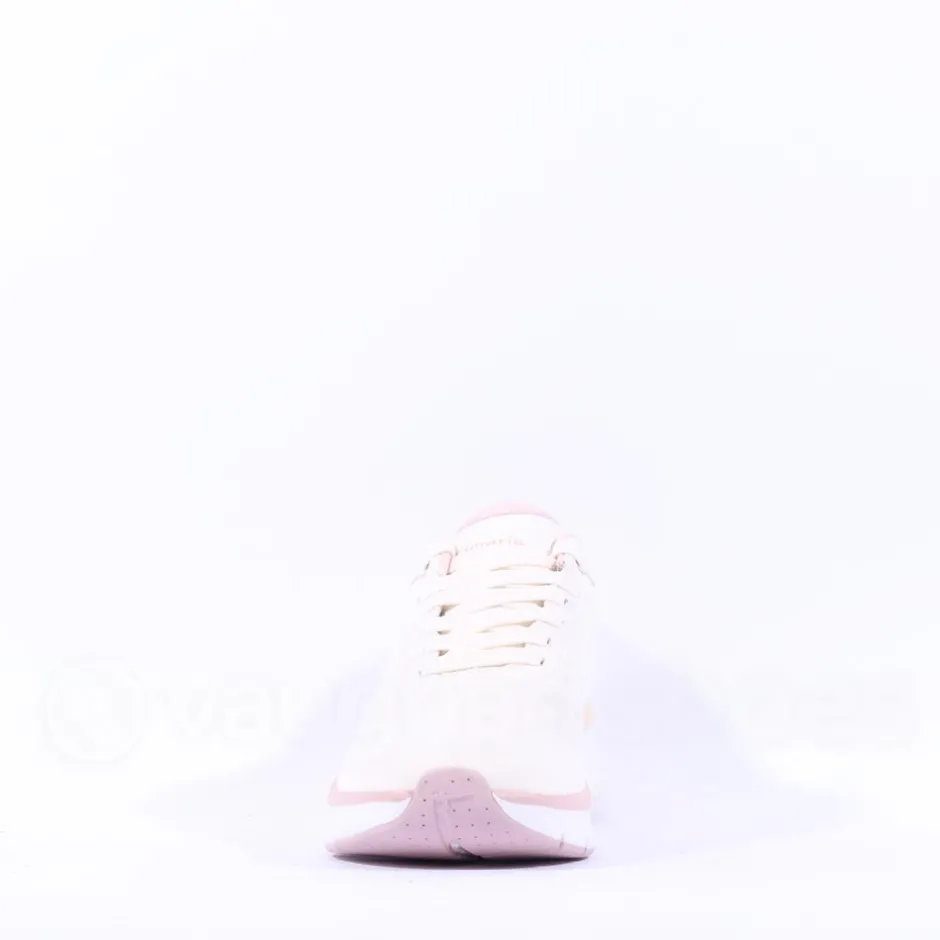 Women Tamaris Activa Lightweight Lace Trainer - White Pink