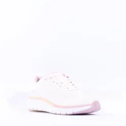 Women Tamaris Activa Lightweight Lace Trainer - White Pink