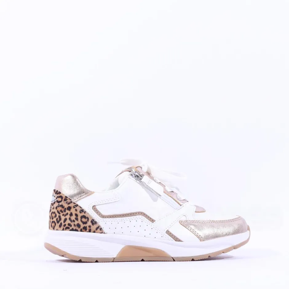 Women Gabor Adora Rolling Soft Side Zip - White Gold Leopard