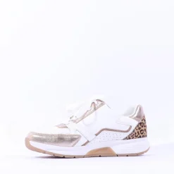 Women Gabor Adora Rolling Soft Side Zip - White Gold Leopard