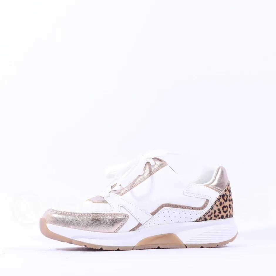 Women Gabor Adora Rolling Soft Side Zip - White Gold Leopard