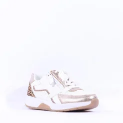 Women Gabor Adora Rolling Soft Side Zip - White Gold Leopard