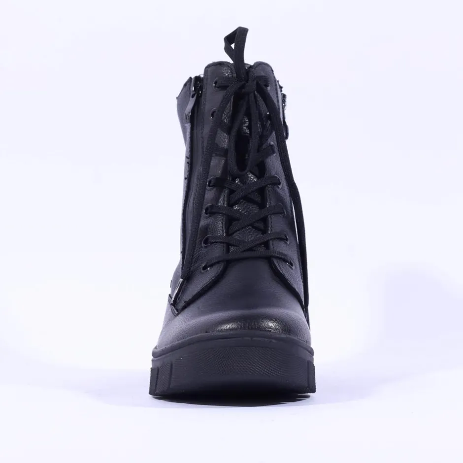 Women Caprice Agathe Waterproof Lace Zip Boot - Black