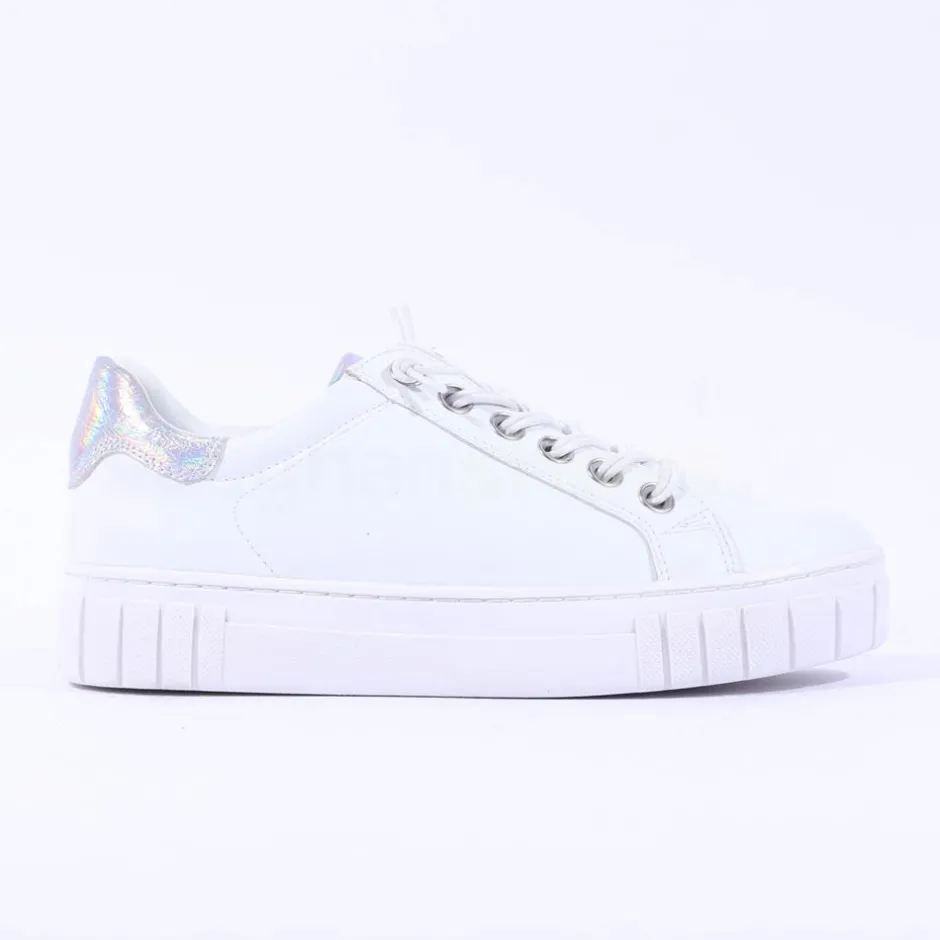 Women Marco Tozzi Ago Bungee Lace Trainer - White Combi