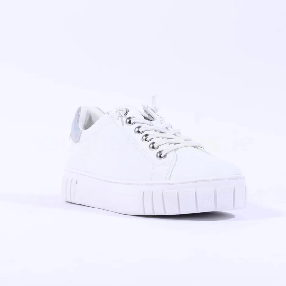 Women Marco Tozzi Ago Bungee Lace Trainer - White Combi