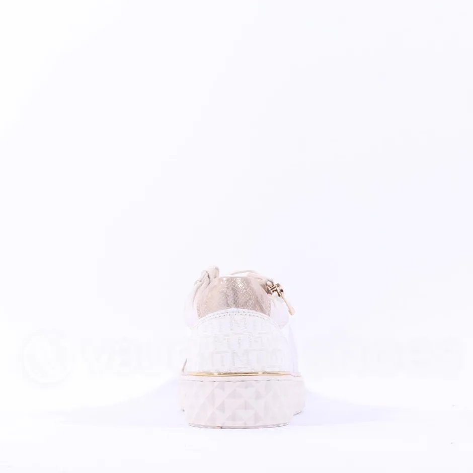 Women Marco Tozzi Ago Hex Sole Side Zip - Cream Combi