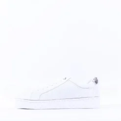 Women Marco Tozzi Ago Hex Sole Side Zip - White Silver