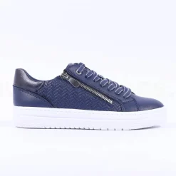 Women Marco Tozzi Ago Side Zip Trainer - Navy