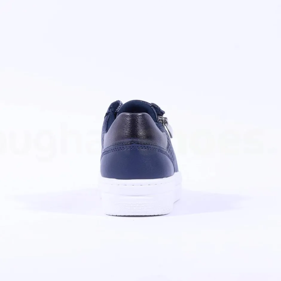 Women Marco Tozzi Ago Side Zip Trainer - Navy