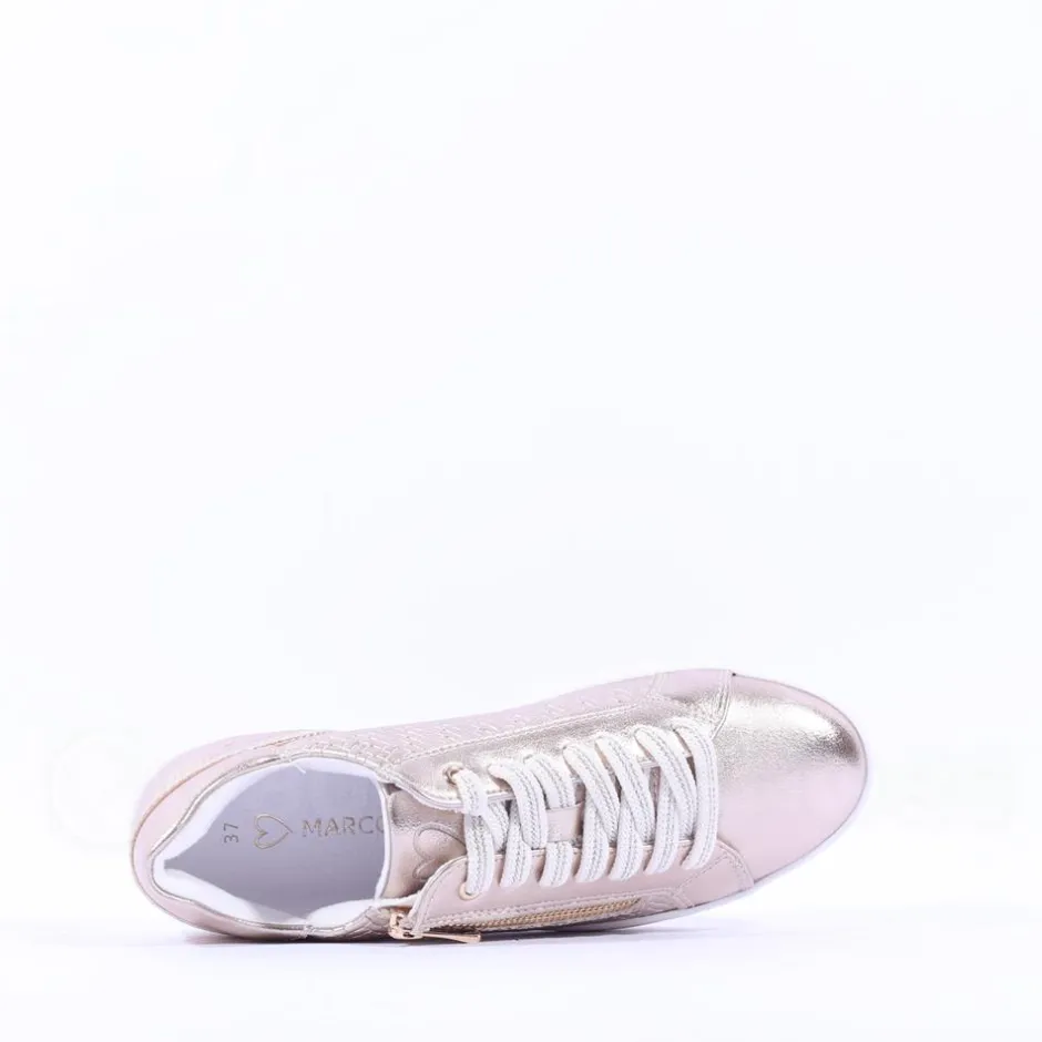 Women Marco Tozzi Ago Side Zip Trainer - Platinum