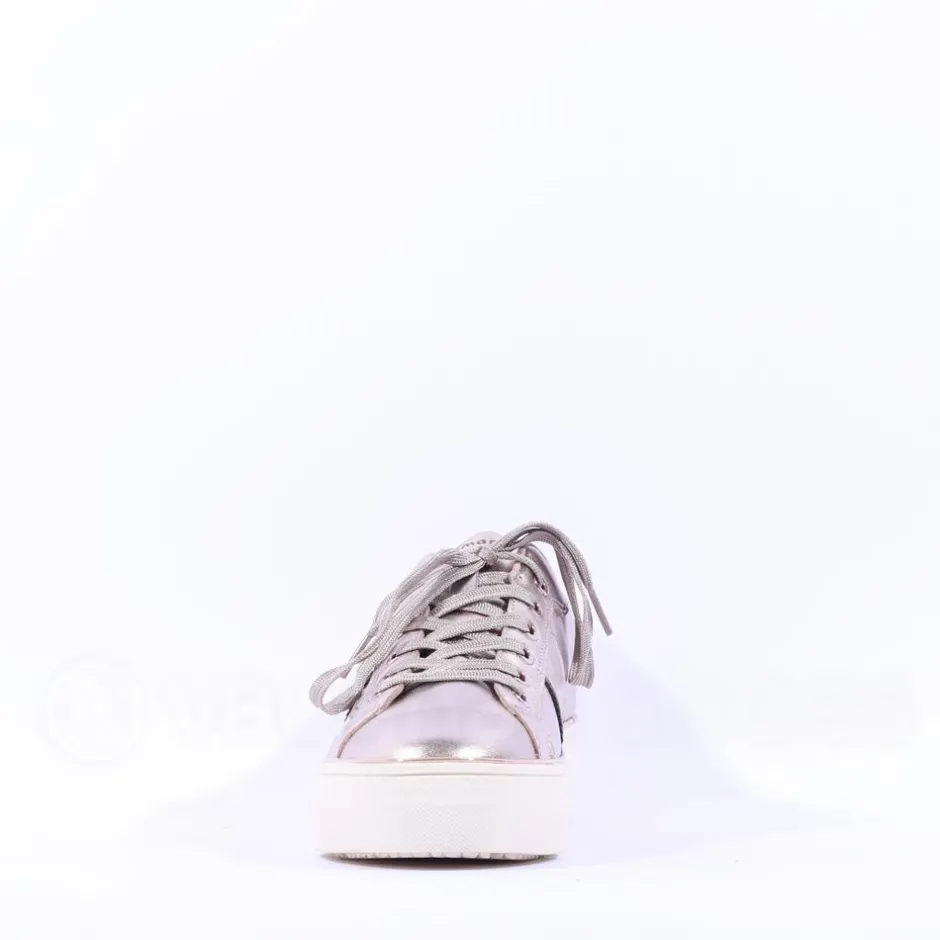 Women Tamaris Alexia Platform Laced Trainer - Light Gold