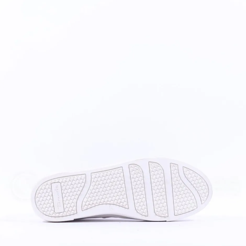 Women Tamaris Alexia Platform Laced Trainer - White Silver