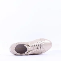 Women Tamaris Alexia Platform Sidezip Trainer - Gold