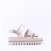 Women Gabor Alfa Triple Velcro Platform Sandal - Gold Leather