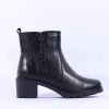 Women Tamaris Alisa Block Heel Ankle Boot - Black Leather
