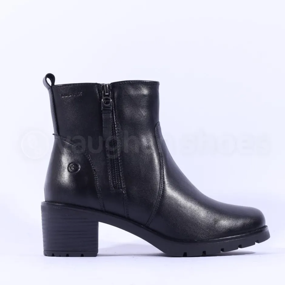 Women Tamaris Alisa Block Heel Ankle Boot - Black Leather