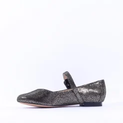 Women Caprice Alisa Low Strap Shimmer Pump - Black Gold