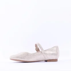 Women Caprice Alisa Low Strap Shimmer Pump - Light Gold