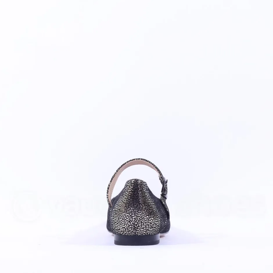 Women Caprice Alisa Low Strap Shimmer Pump - Black Gold