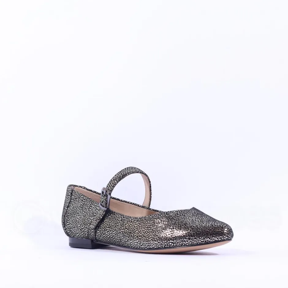 Women Caprice Alisa Low Strap Shimmer Pump - Black Gold