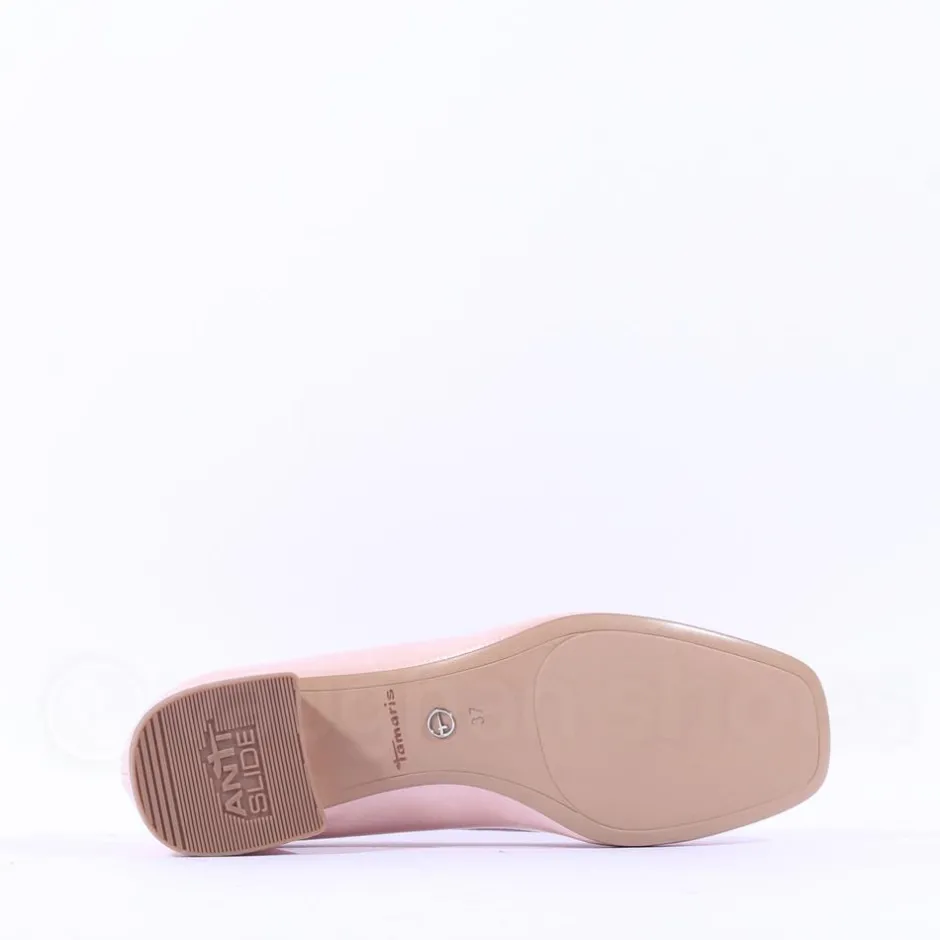 Women Tamaris Almira Bow Tie Block Heel Pump - Powder