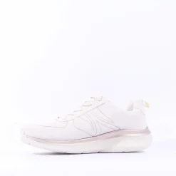 Women Tamaris Amelie Athleisure Wedge Trainer - Off White Gold