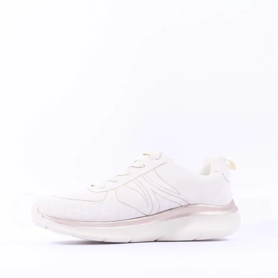 Women Tamaris Amelie Athleisure Wedge Trainer - Off White Gold