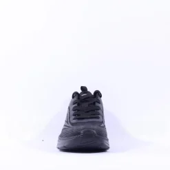 Women Tamaris Amelie Athleisure Wedge Trainer - Black Fabric