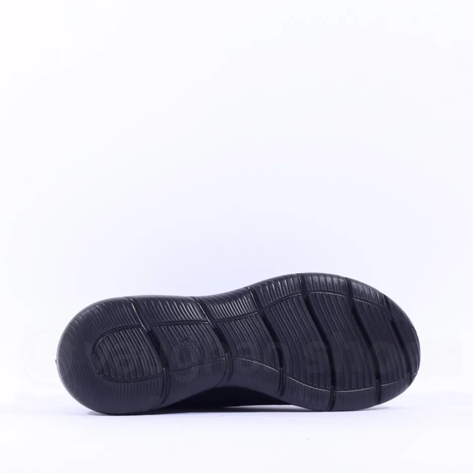 Women Tamaris Amelie Athleisure Wedge Trainer - Black Fabric