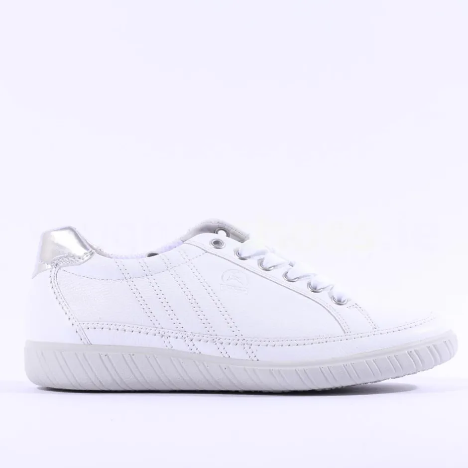 Women Gabor Amulet Laced Casual Shoe - White Leather
