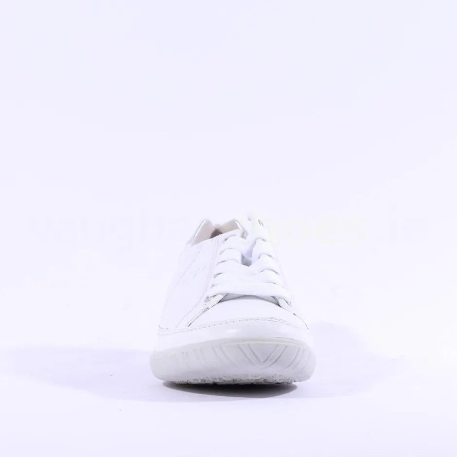 Women Gabor Amulet Laced Casual Shoe - White Leather