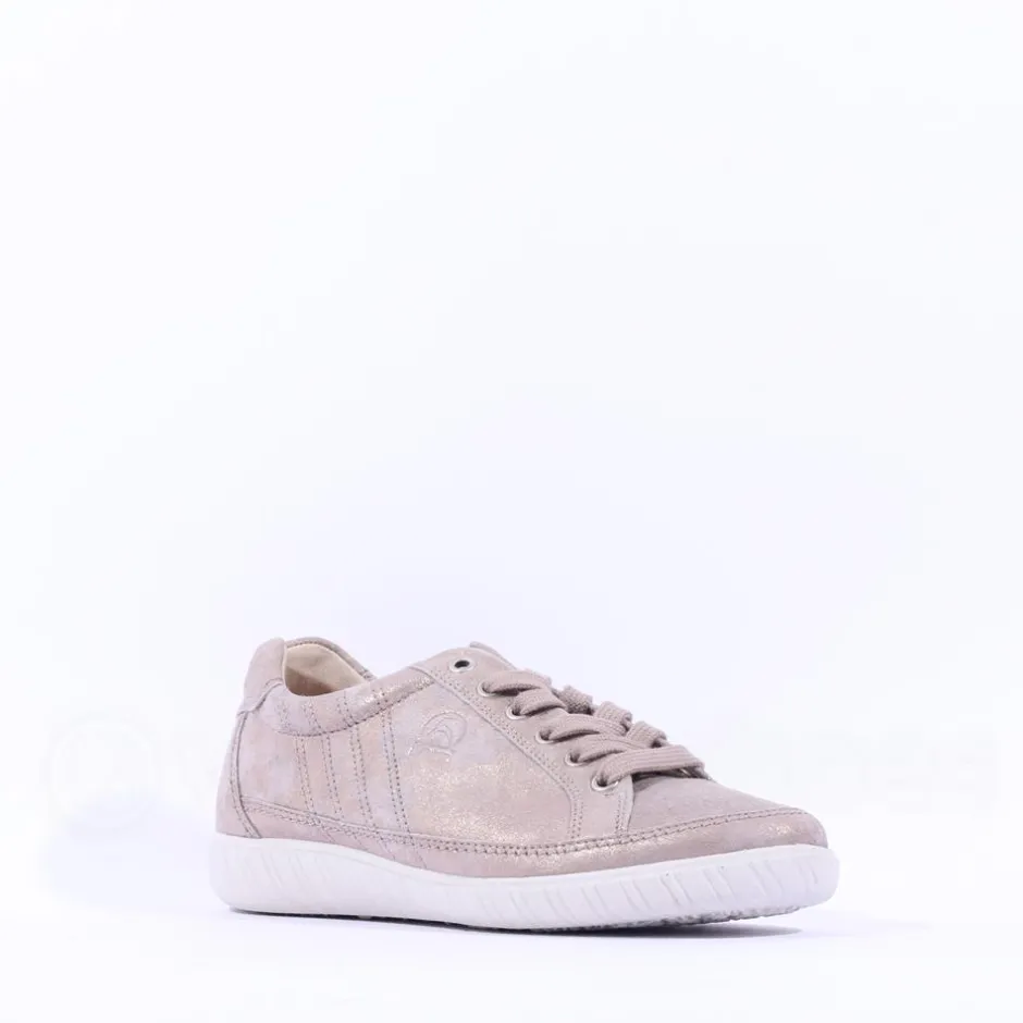 Women Gabor Amulet Laced Casual Shoe - Beige Metallic