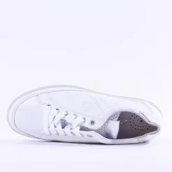 Women Gabor Amulet Laced Casual Shoe - White Leather