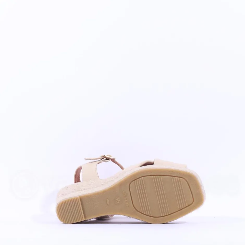 Women Wonders Anakena Espadrille Wedge - Cream Leather