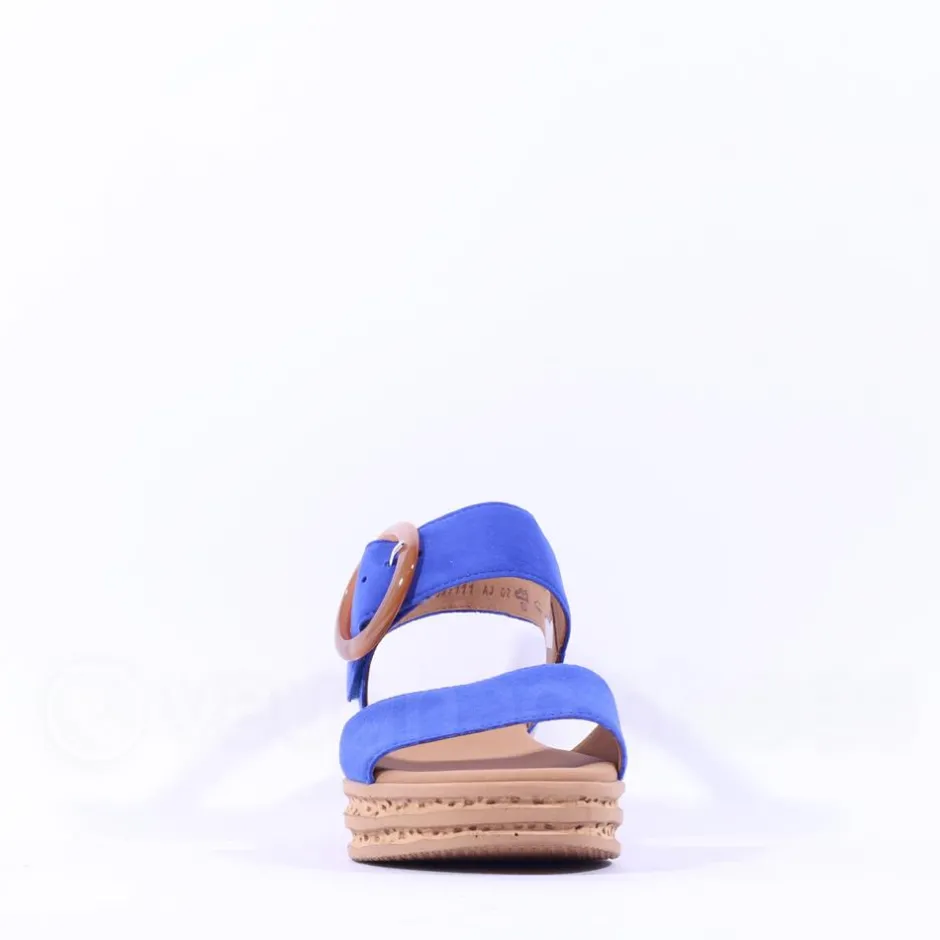 Women Gabor Andre Ring Buckle Layered Sandal - Blue Suede