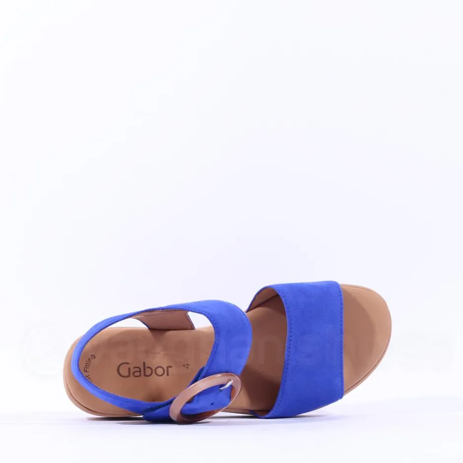 Women Gabor Andre Ring Buckle Layered Sandal - Blue Suede