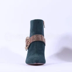 Women Una Healy Anytime Diamante Broach Boot - Green Gold