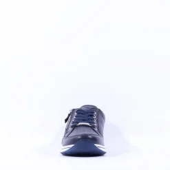 Women Ara Osaka Side Zip Lace Trainer - Navy White