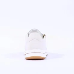 Women Ara Osaka Side Zip Lace Trainer - Cream Leather