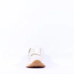 Women Ara Osaka Side Zip Lace Trainer - Cream Leather