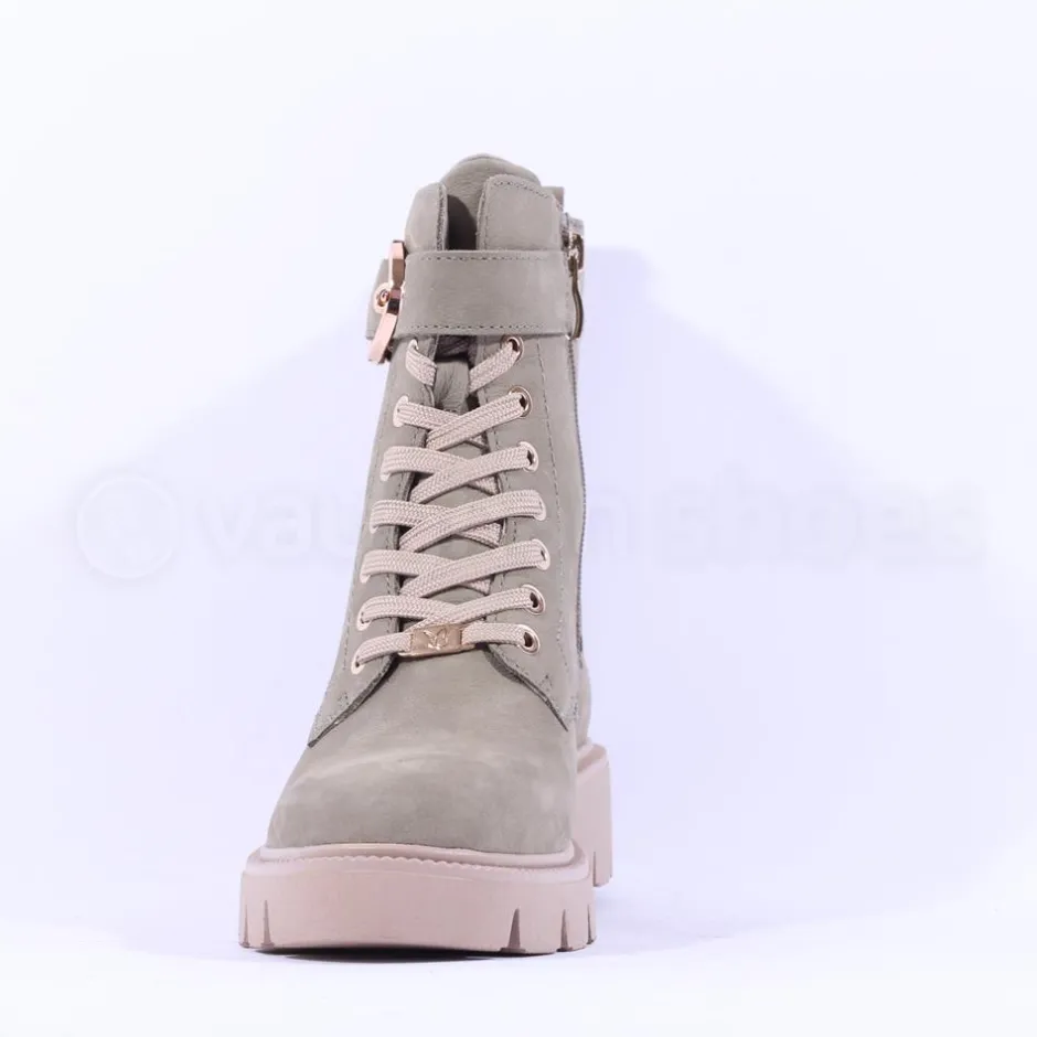 Women Caprice Arabella Buckle Strap Lace Boot - Khaki