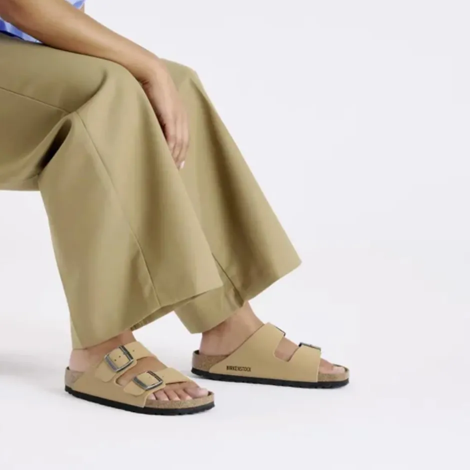 Women Birkenstock Arizona Birko-Flor Nubuck - Latte Cream