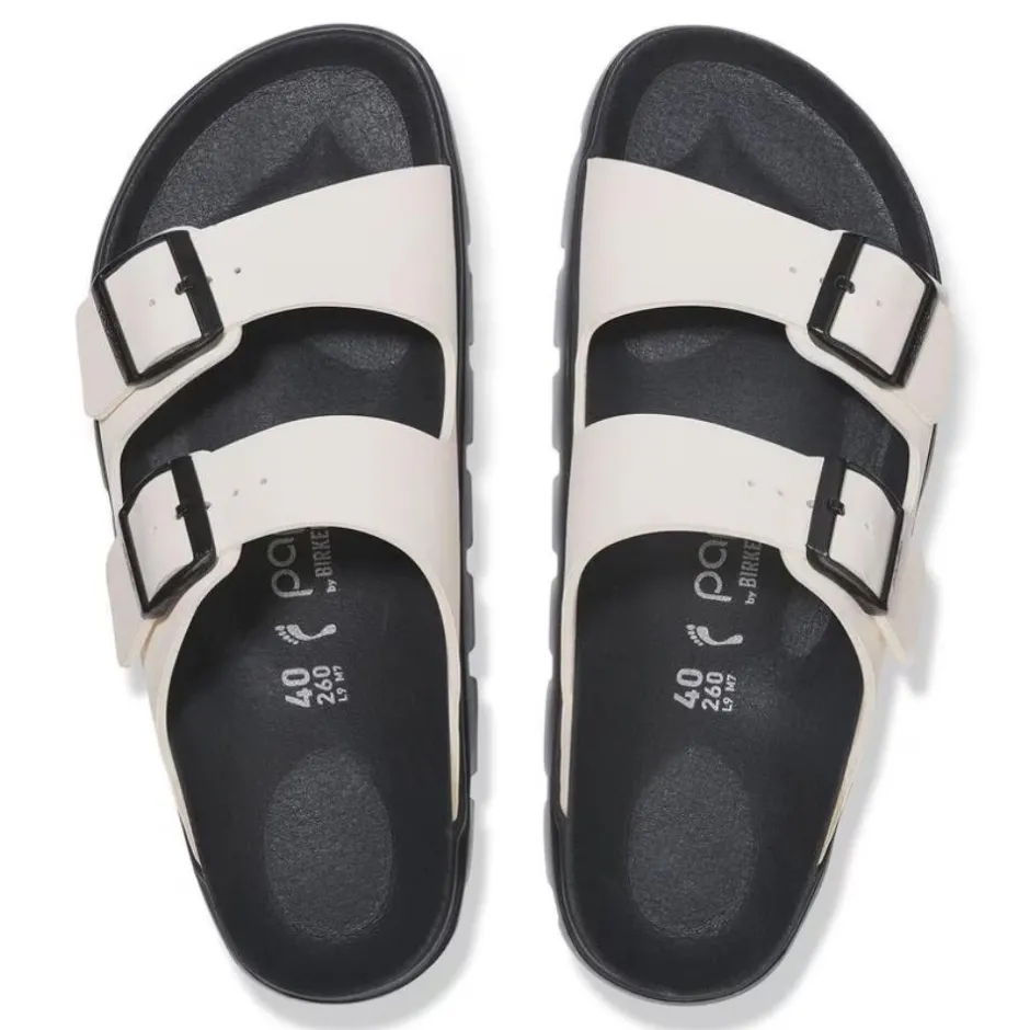 Women Birkenstock Arizona Chunky Birko-Flor - Eggshell Black