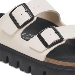 Women Birkenstock Arizona Chunky Birko-Flor - Eggshell Black