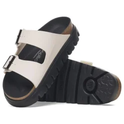 Women Birkenstock Arizona Chunky Birko-Flor - Eggshell Black