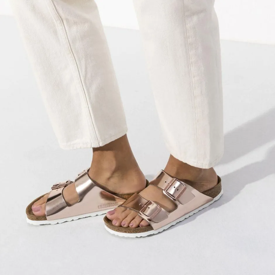 Women Birkenstock Arizona Soft Footbed - Metallic Copper