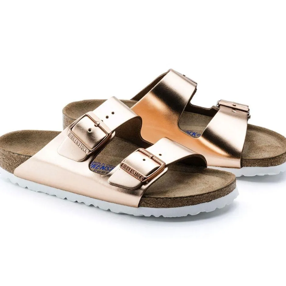 Women Birkenstock Arizona Soft Footbed - Metallic Copper